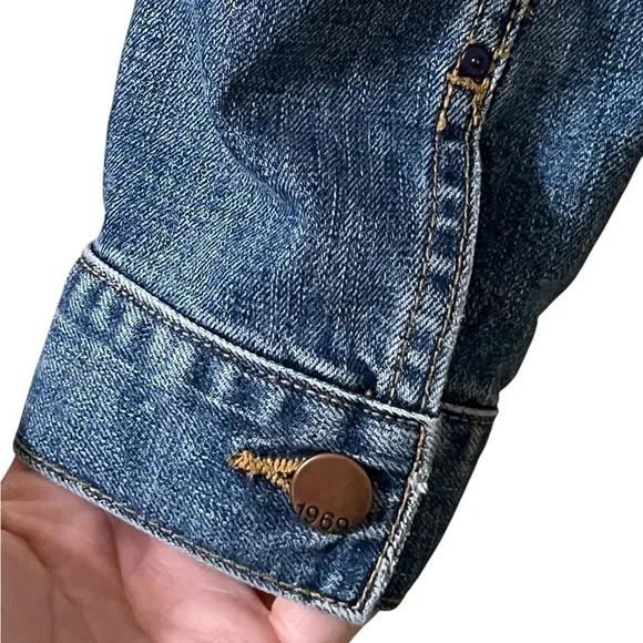 Gap Maternity 1969 icon medium wash denim button up jacket classic timeless - Picture 8 of 11